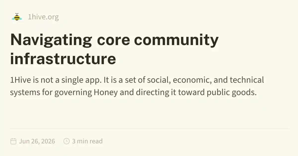 Navigating core community infrastructure